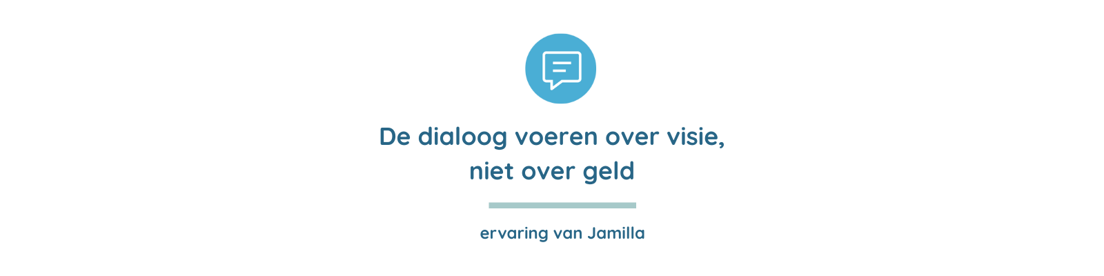 Lees meer over het artikel Dialoog voeren over visie, niet over geld