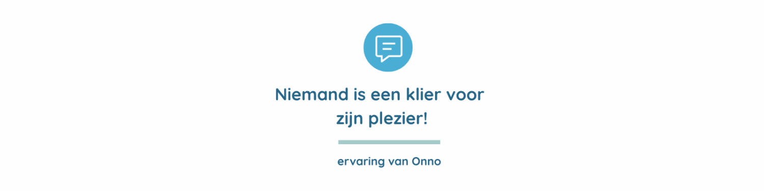 Niemand is een klier voor zijn plezier header